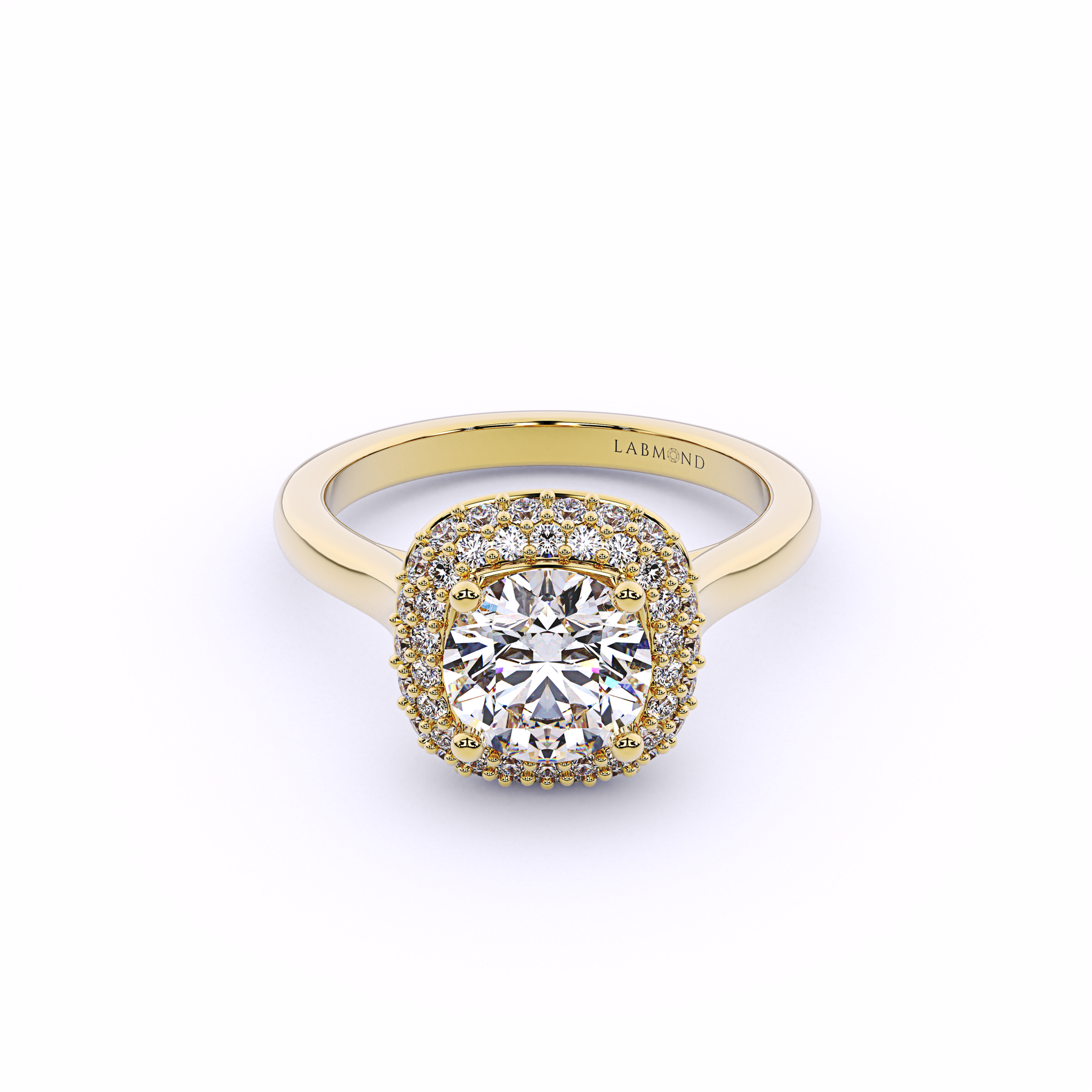 DIVERSION Round Double Halo Engagement Ring