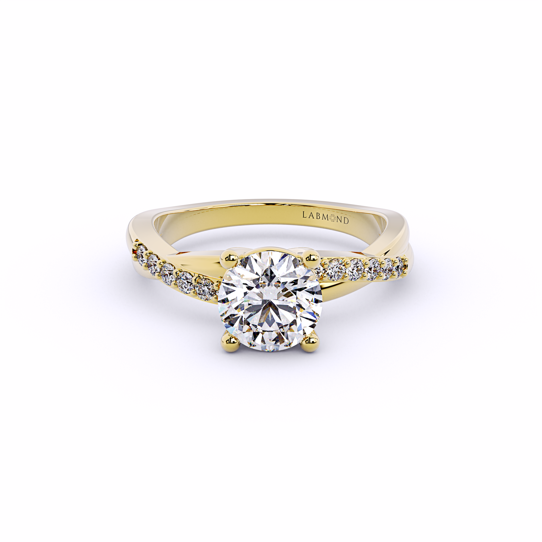 Semi-Twist Round Brilliant Cut Engagement Ring