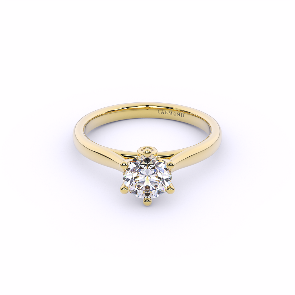 ELEMENT Six Prong Solitaire Engagement Rings#Yellow_1