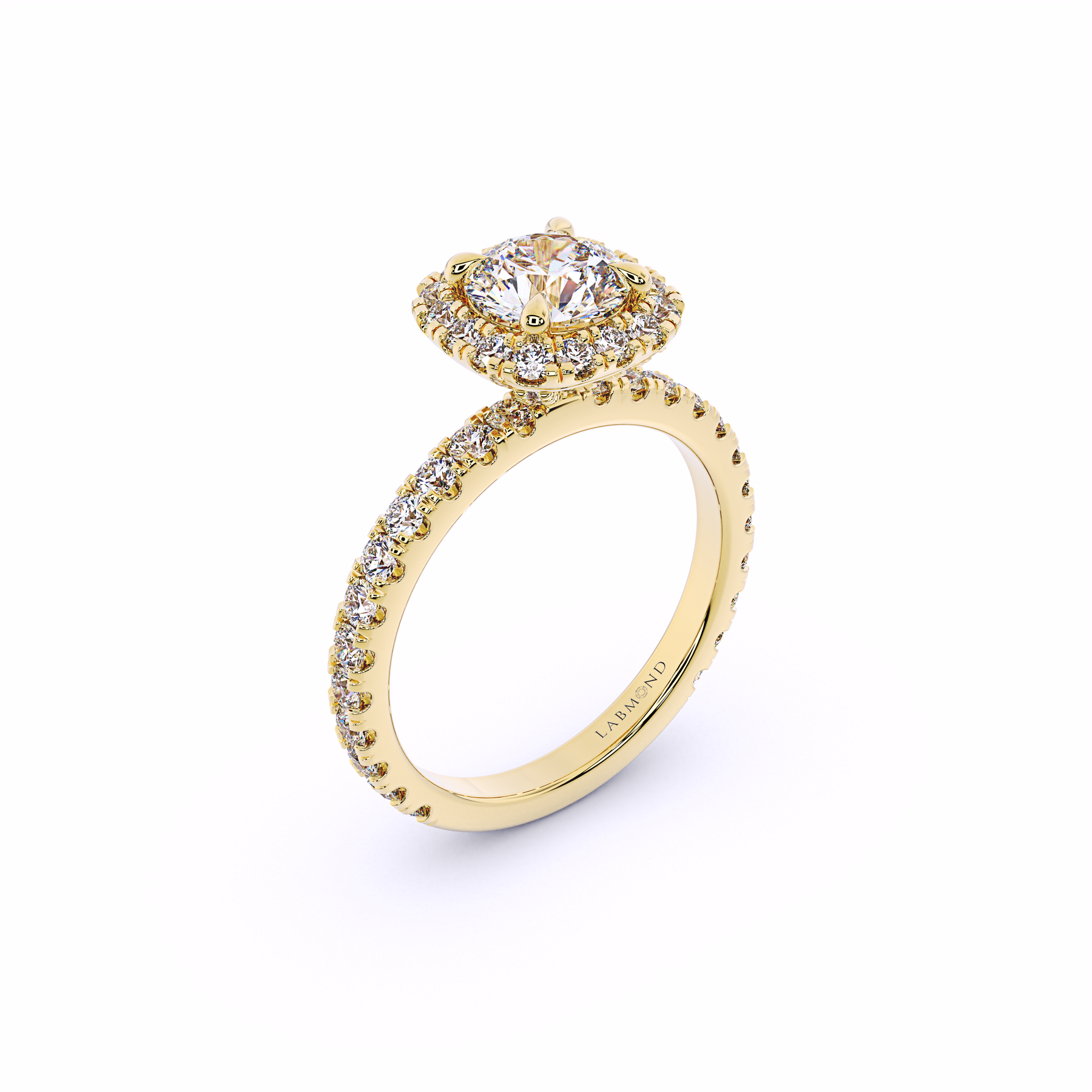 ODYSSEY Thin Round Halo Engagement Ring