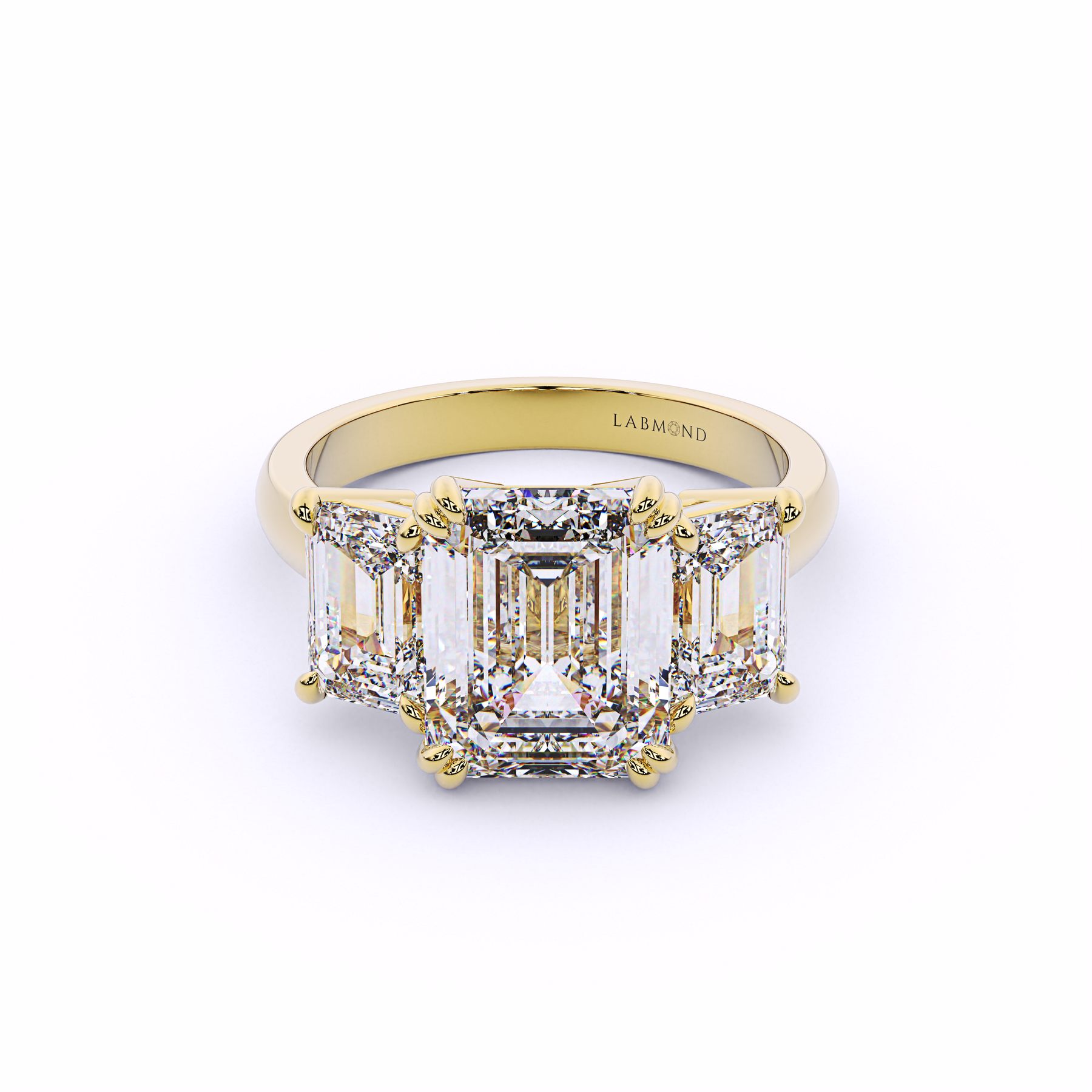 Trinity Emerald Cut Engagement Ring