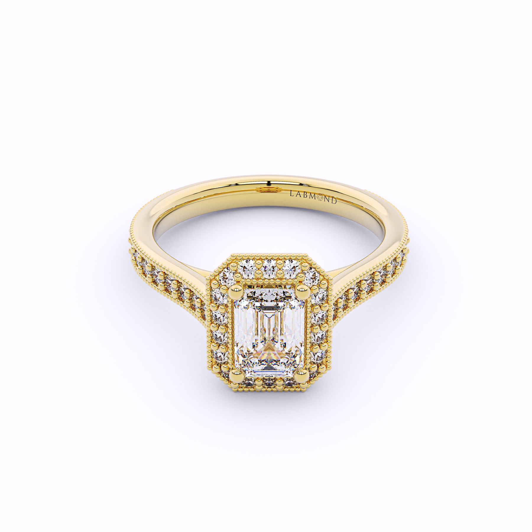 ELEMENT Emerald Cut Halo Engagement Ring