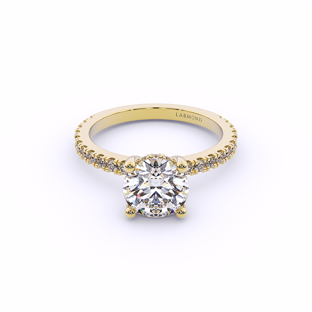 VIVA Solitare Hidden Halo Engagement Ring#Yellow_1
