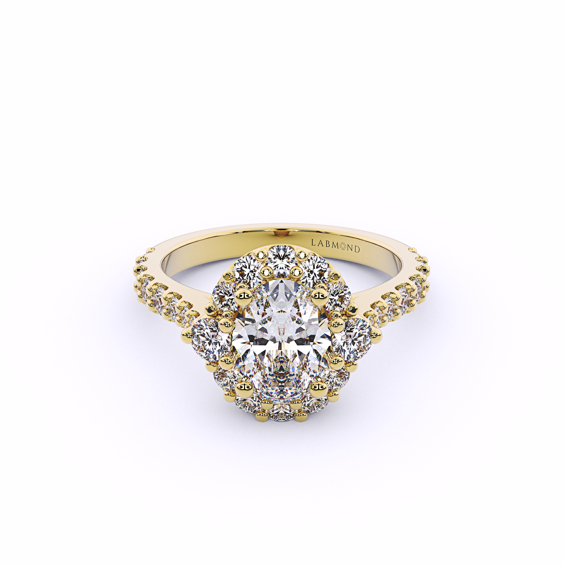 WONDER Oval Diamond Three Stone Engagement Ring
