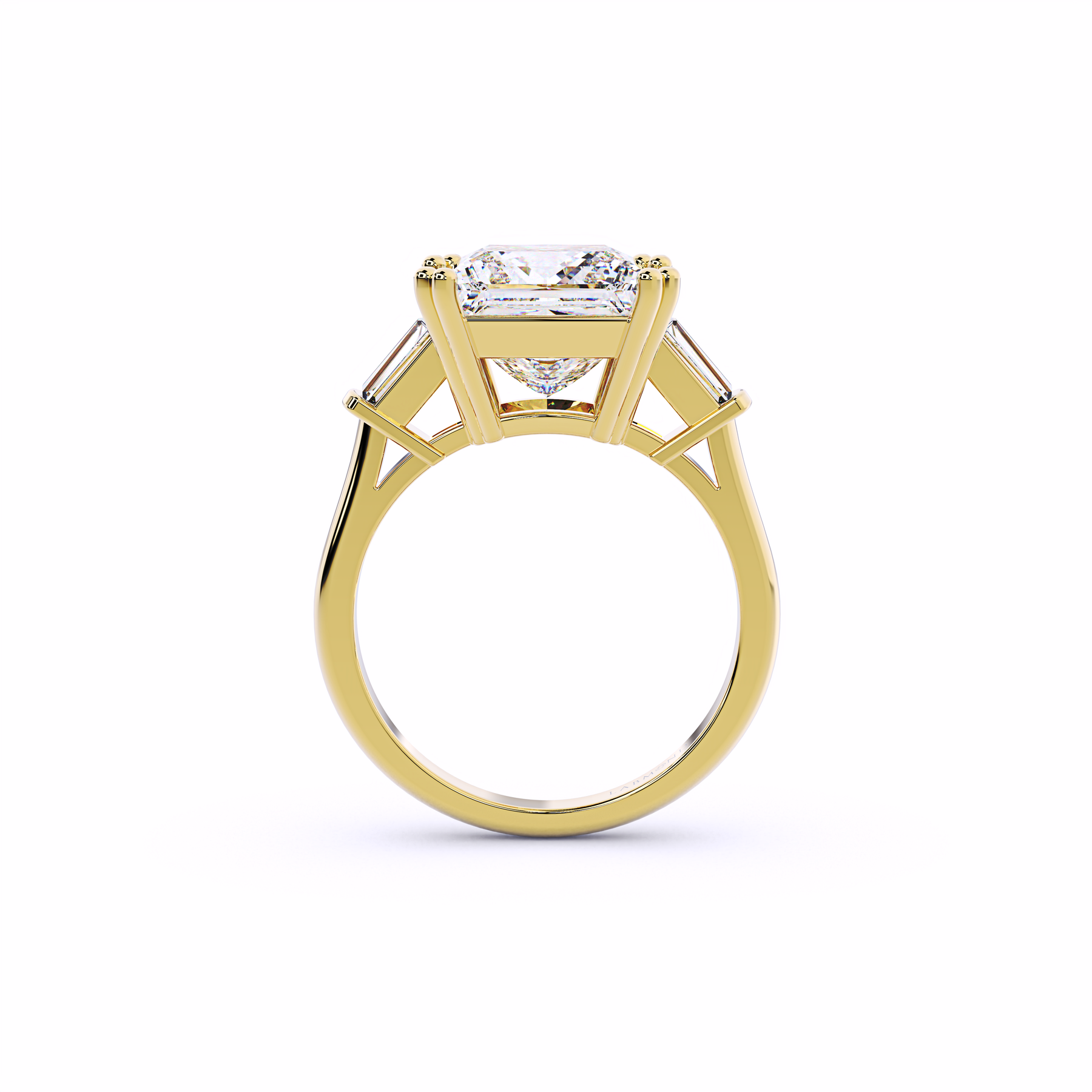 ALLURE Princess Cut Ring with Tapered Baguettes