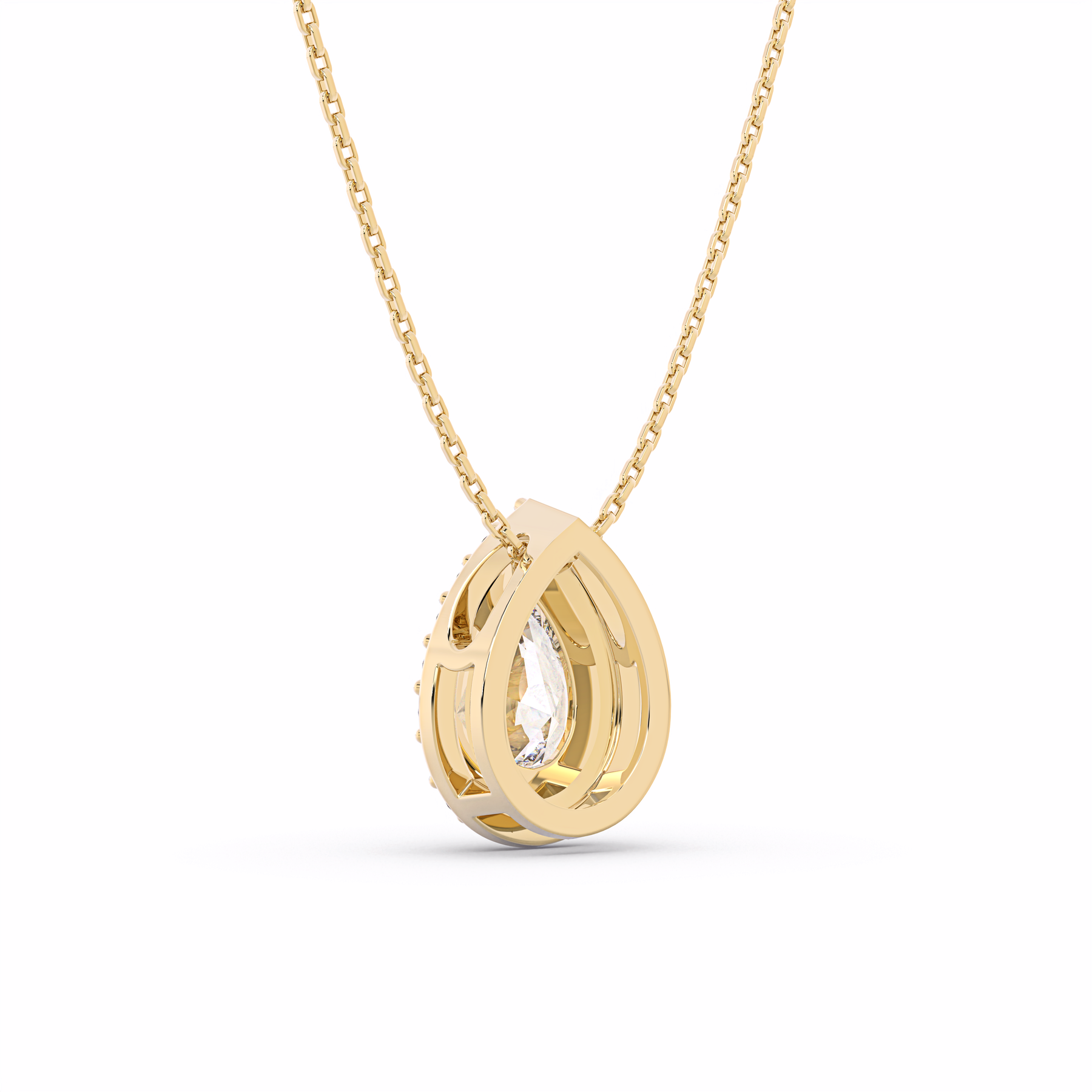 AMELIA Pear Lab Grown Diamond Halo Pendant