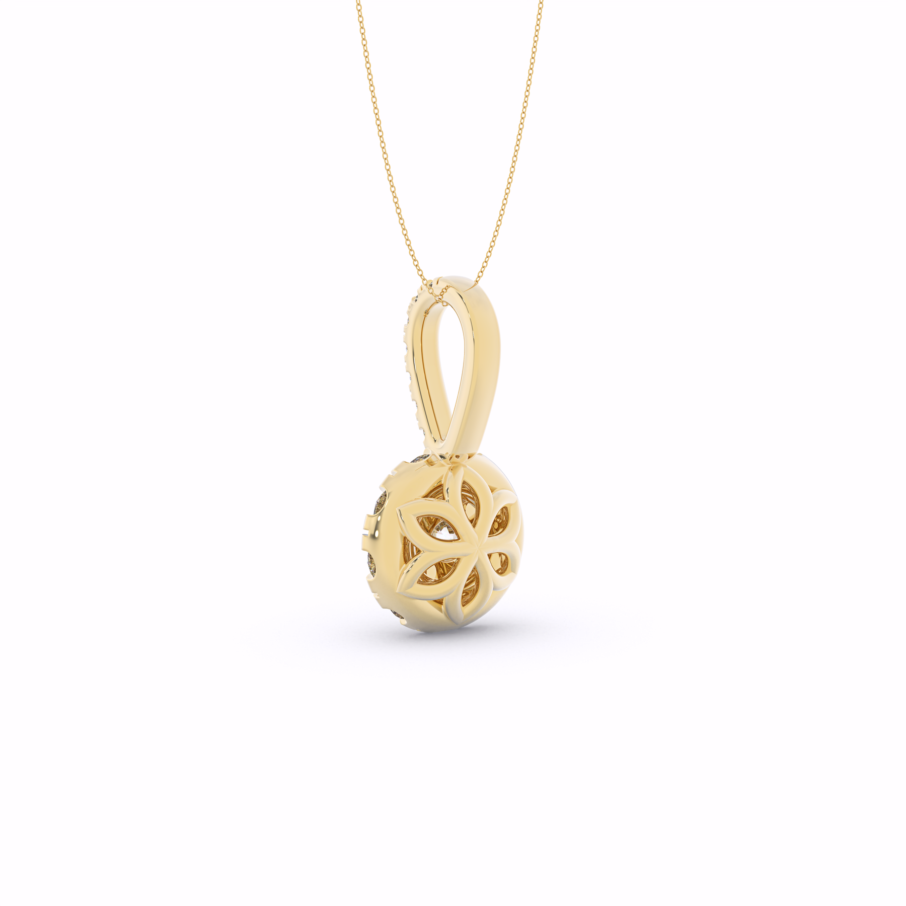 AVA Round Diamond Halo Pendant