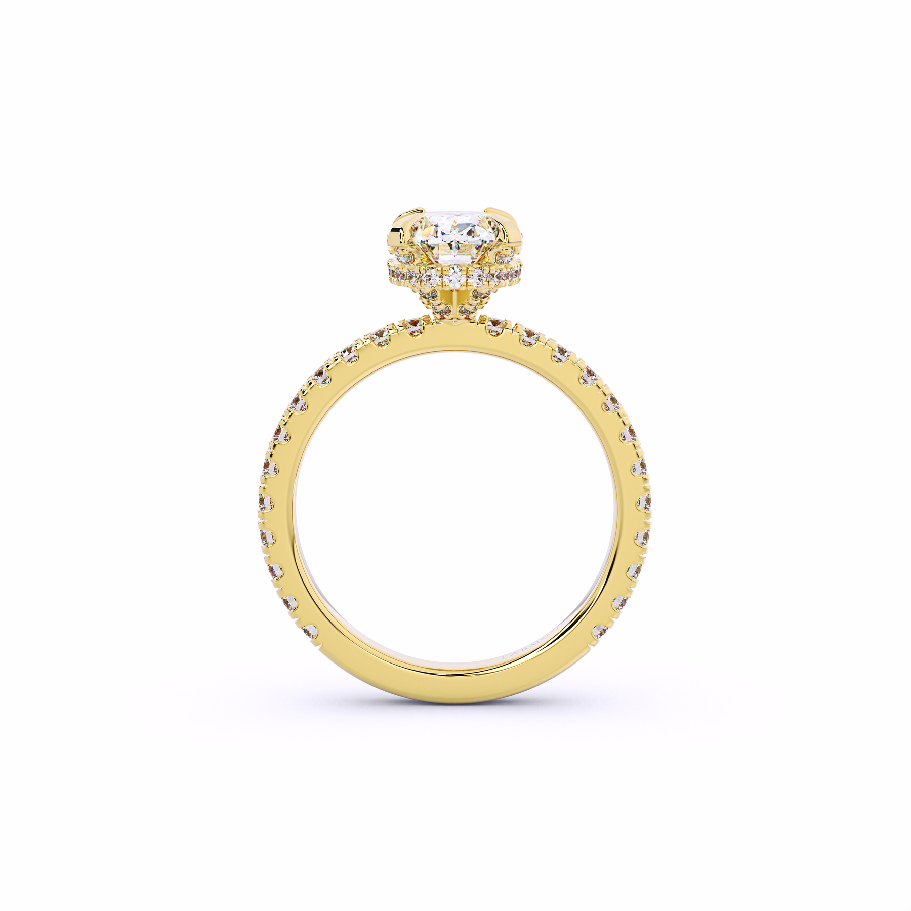 CLAUDIA Oval Hidden Halo Engagement Ring