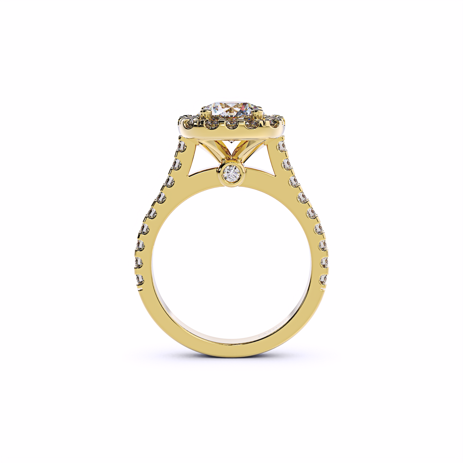 ELEMENT Round Cut Cushion Halo Engagement Rings