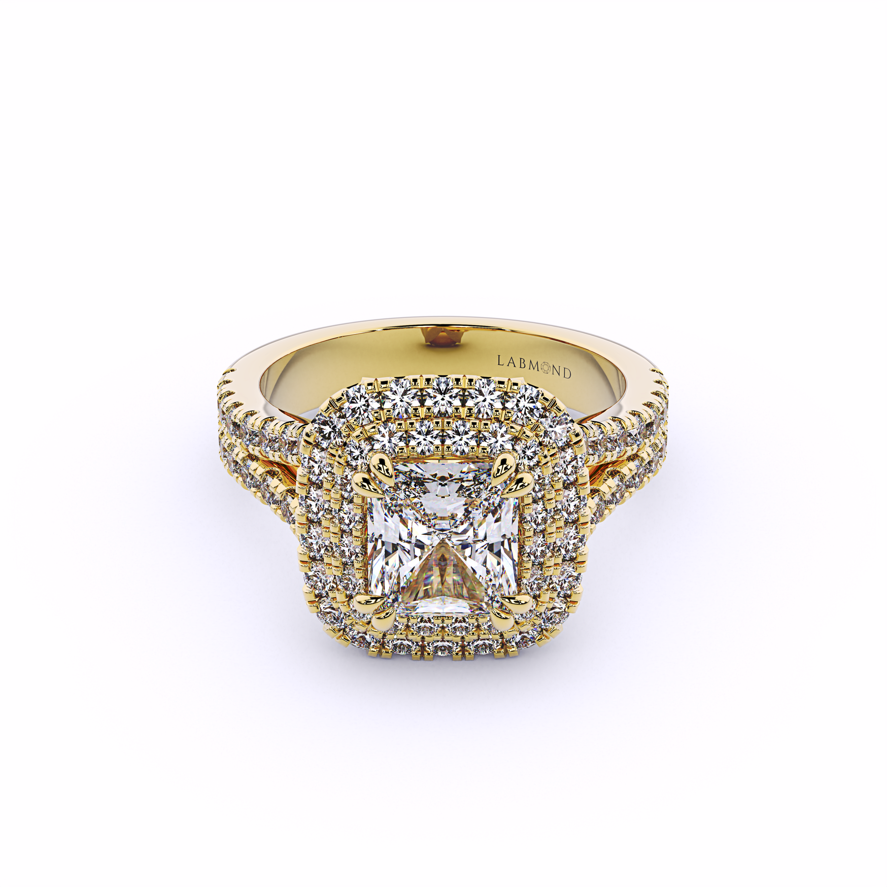 DESTINY Princess Cut Engagement Ring Double Halo