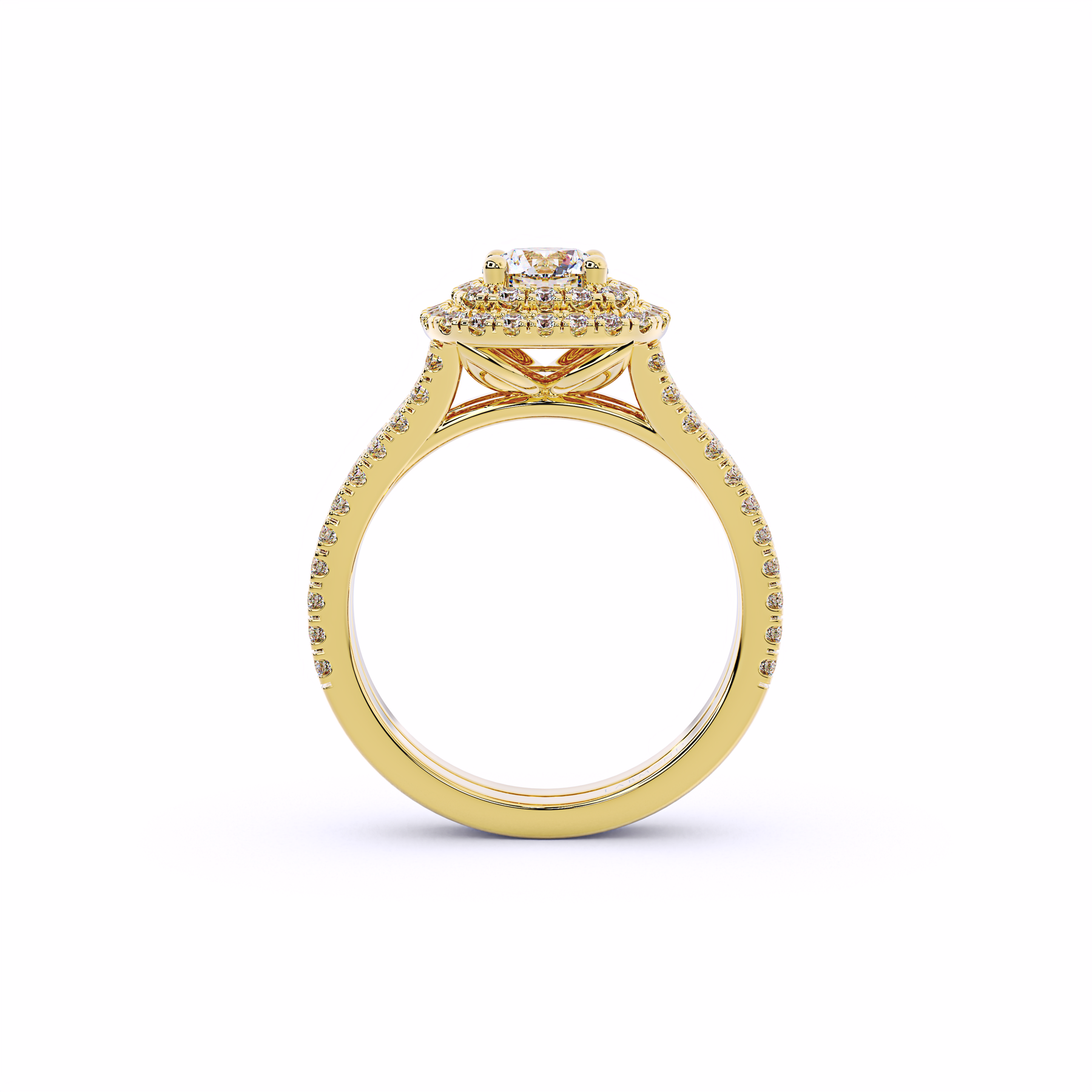 DESTINY Round Double Halo Engagement Ring