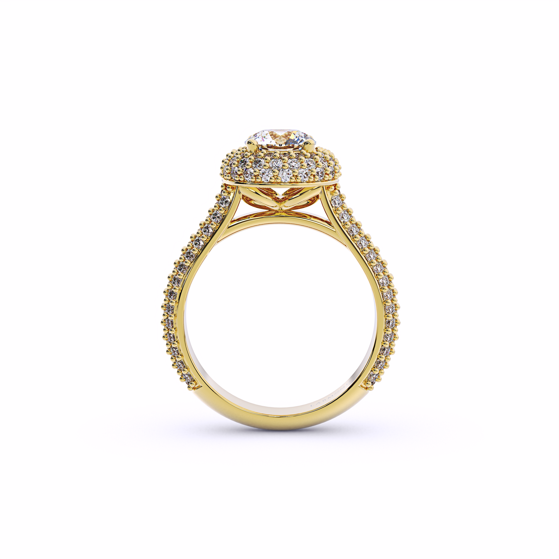DIVERSION Round Waterfall Halo Engagement Ring