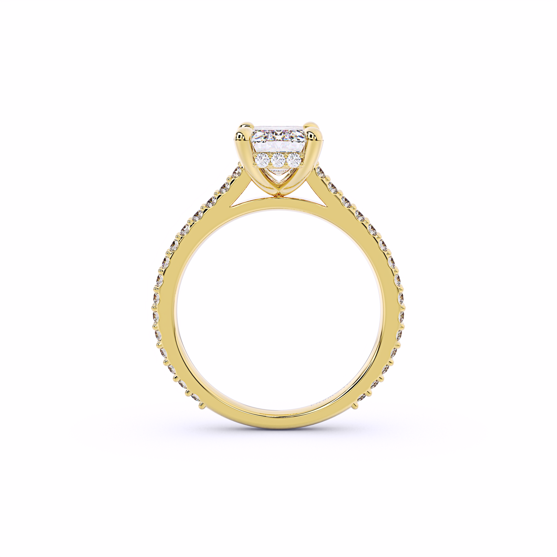 DUKE Emerald Cut Hidden Halo Engagement Ring