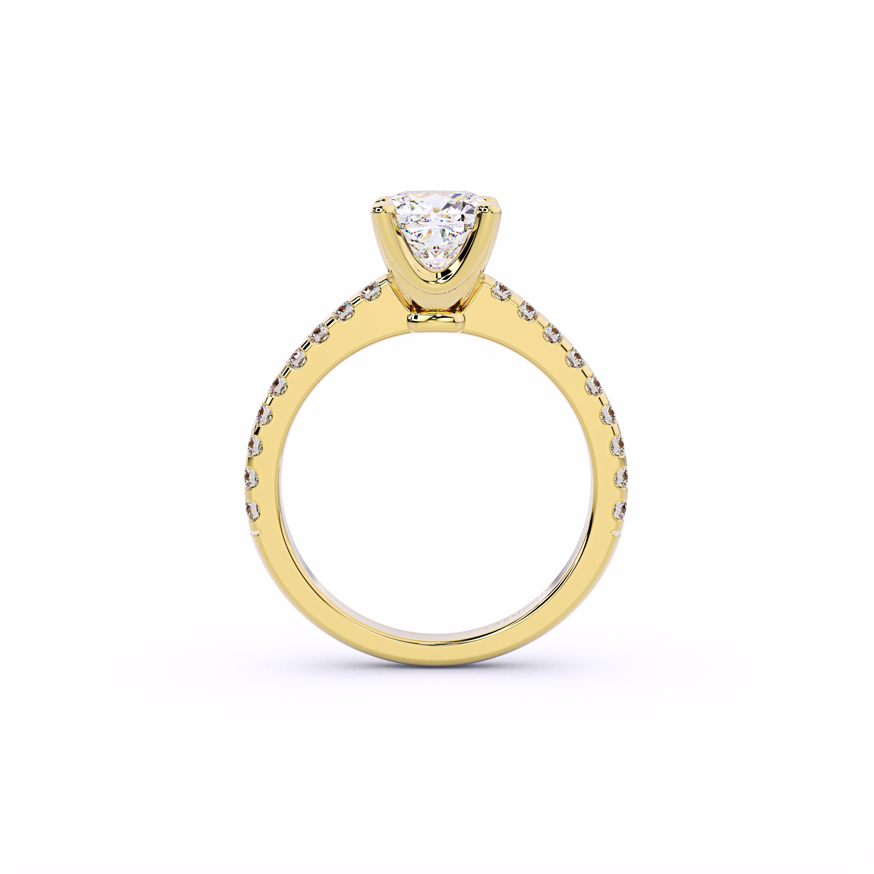FOREVER YOUNG Cushion Solitaire Diamond Engagement Ring