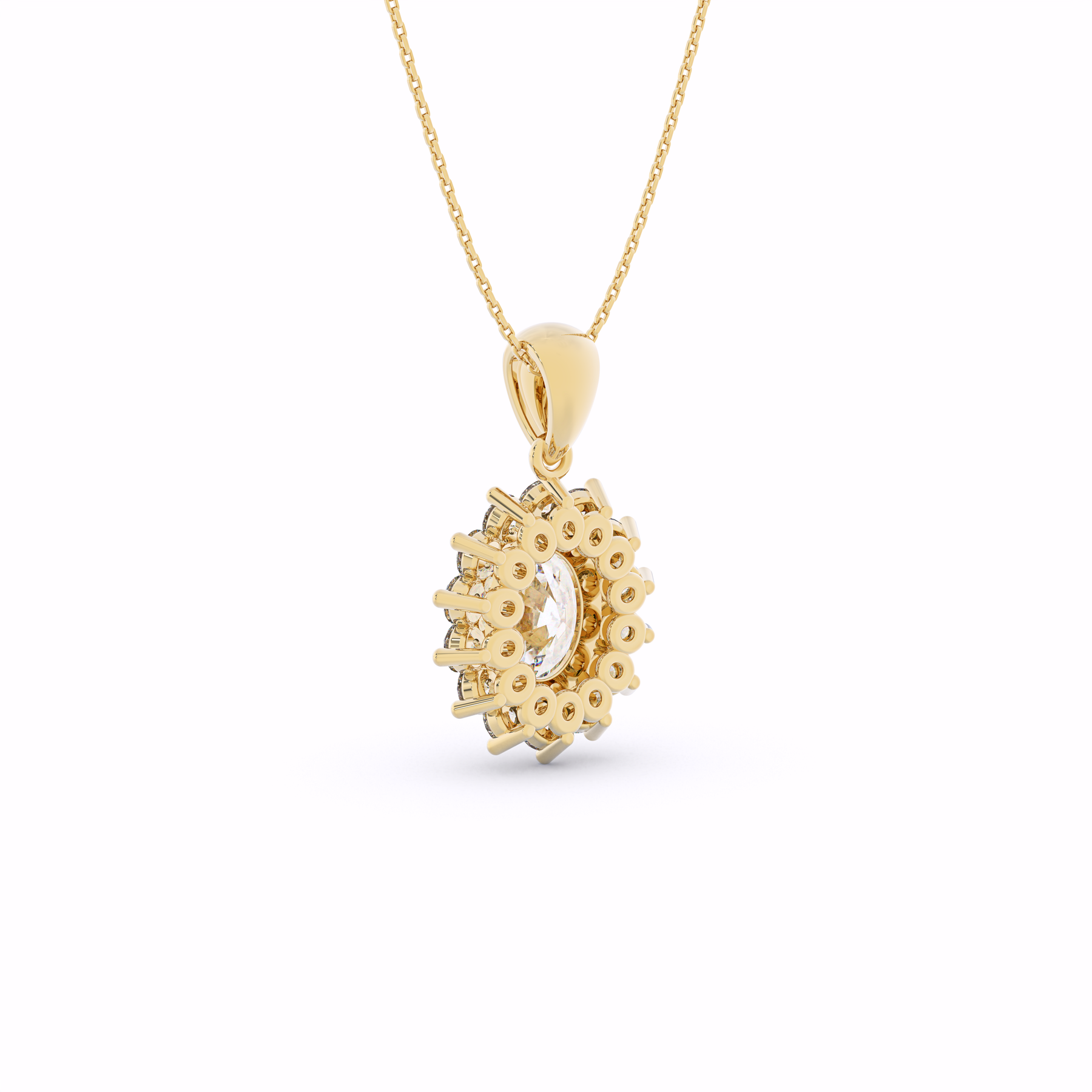 GRACE Lab-Grown Diamond Oval Halo Pendant