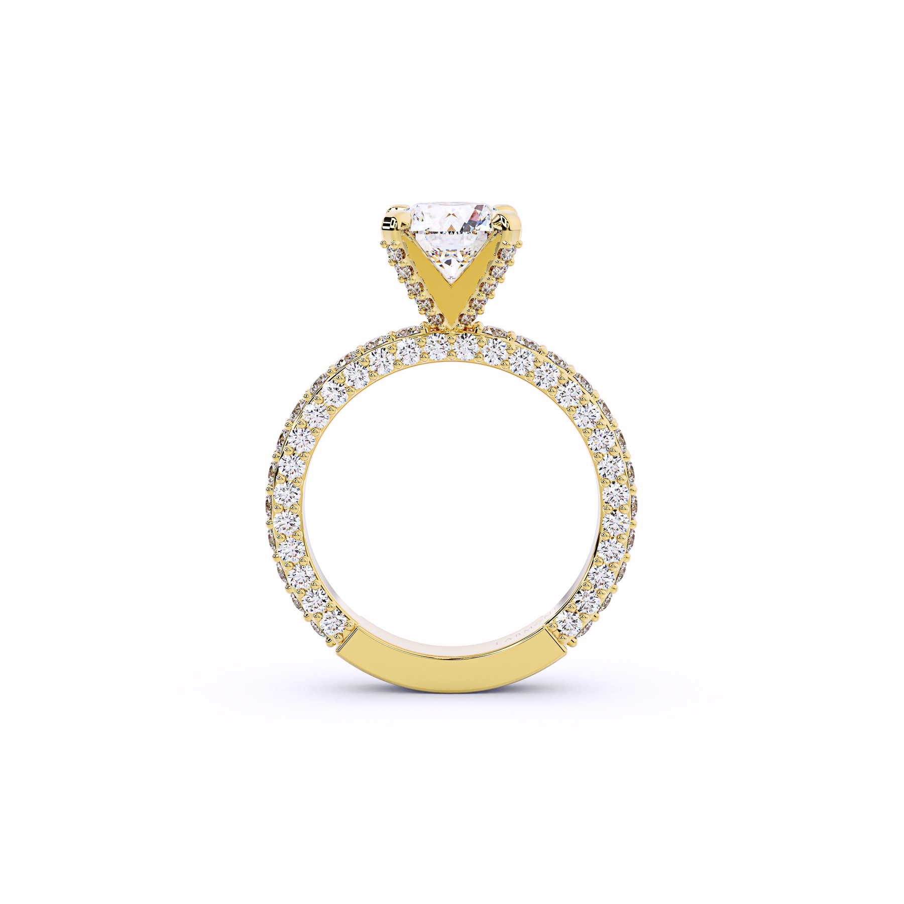 MANGUSTA Round Micro Pavé Solitaire Engagement Ring