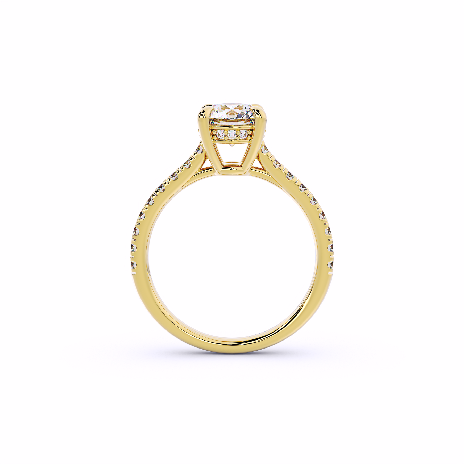 DUKE Round Cut Hidden Halo Engagement Rings