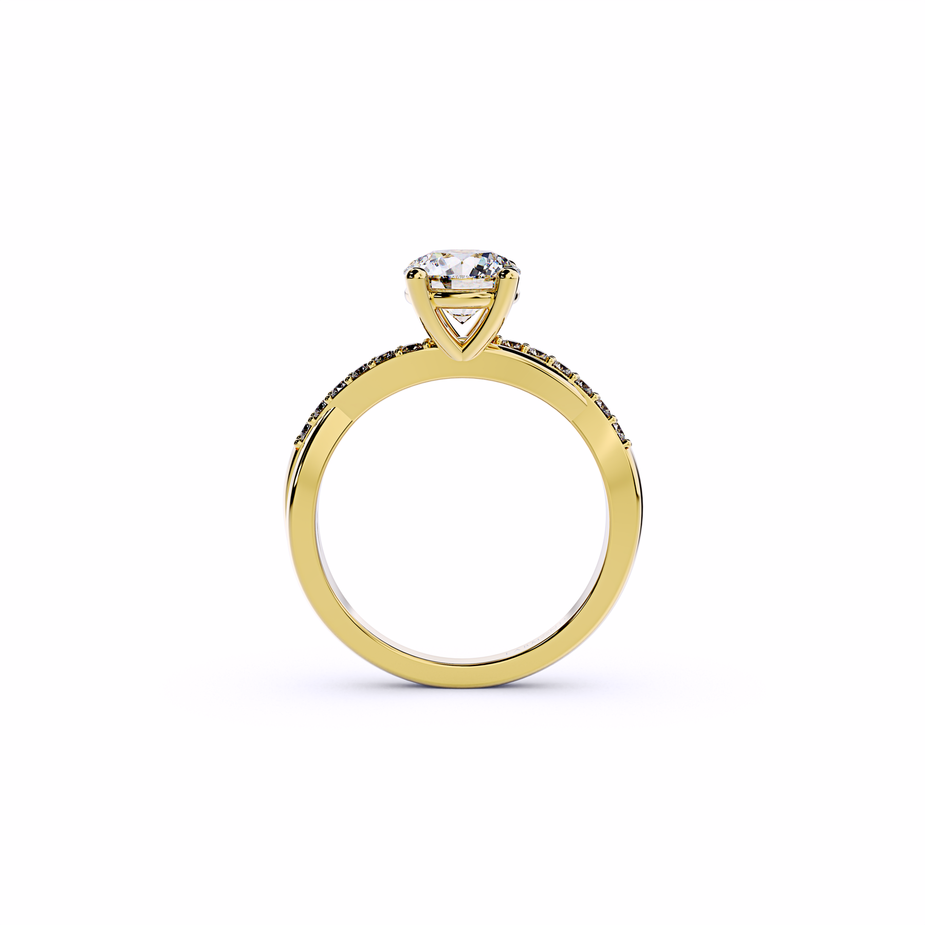 Semi-Twist Round Brilliant Cut Engagement Ring