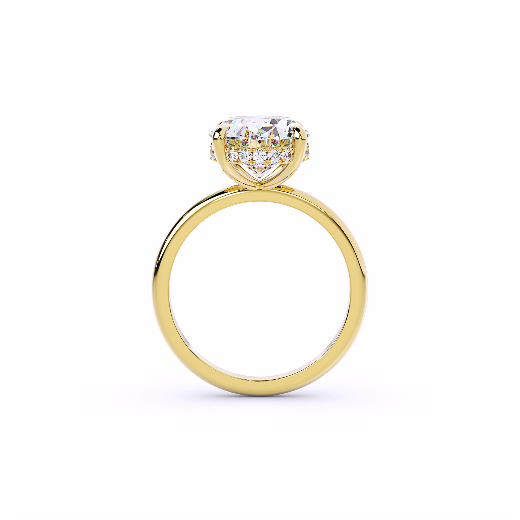 Simple Oval Hidden Halo Engagement Ring