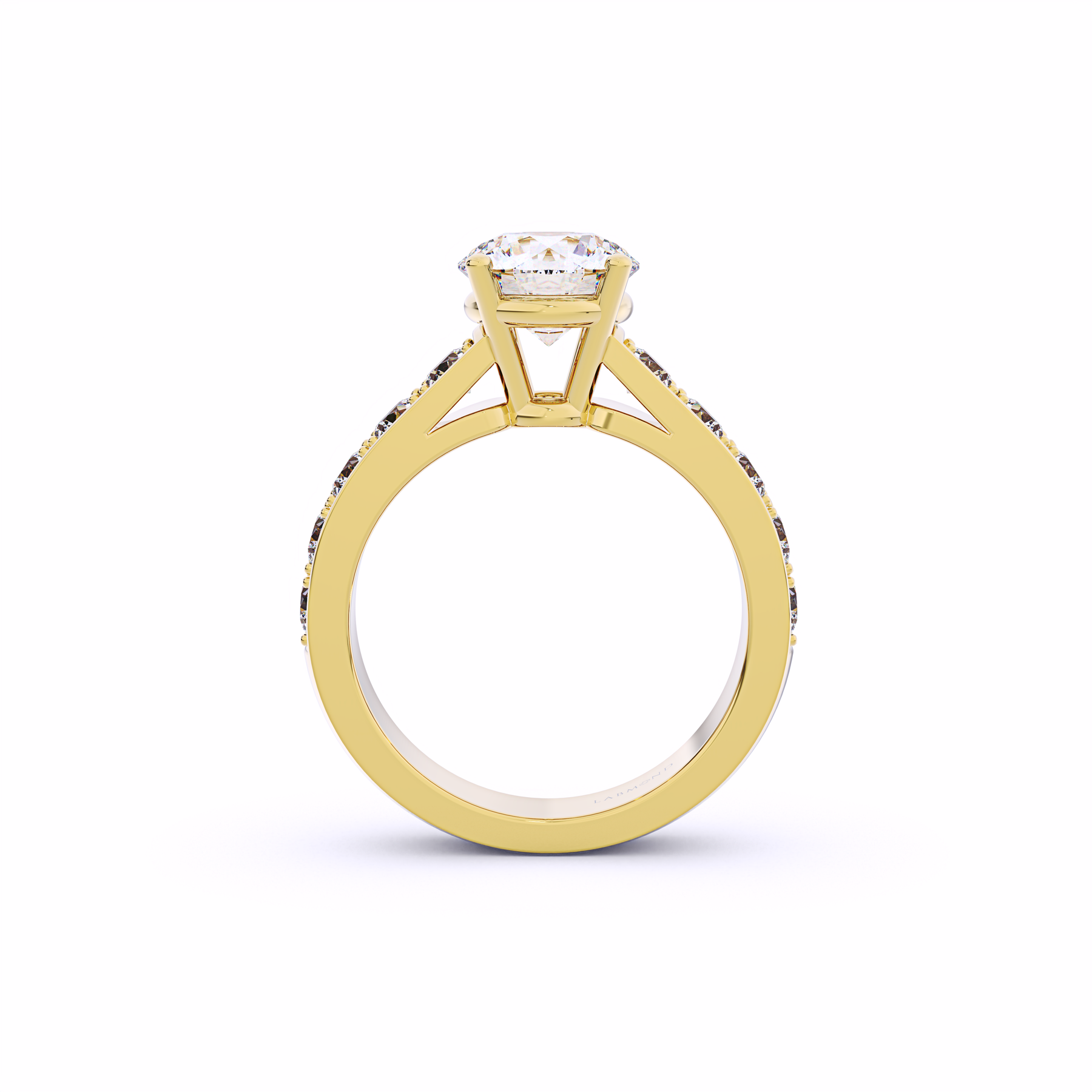 SYMPHONY Round Cut Side-Stone Engagement Ring