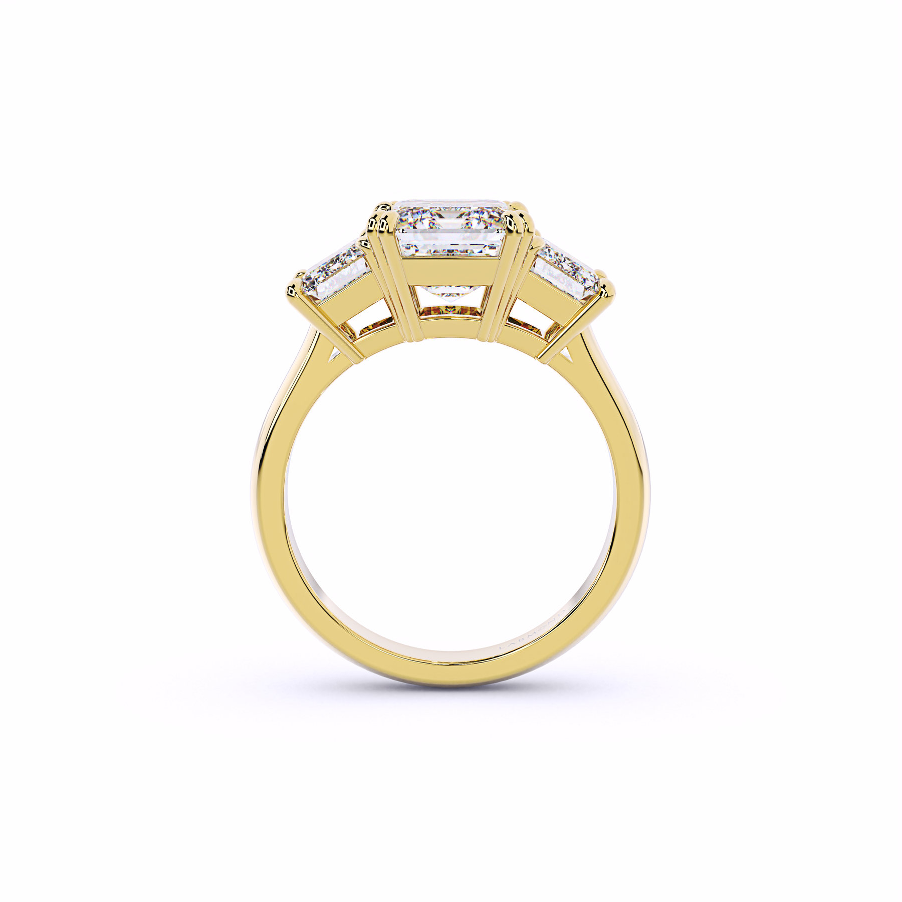 Trinity Emerald Cut Engagement Ring