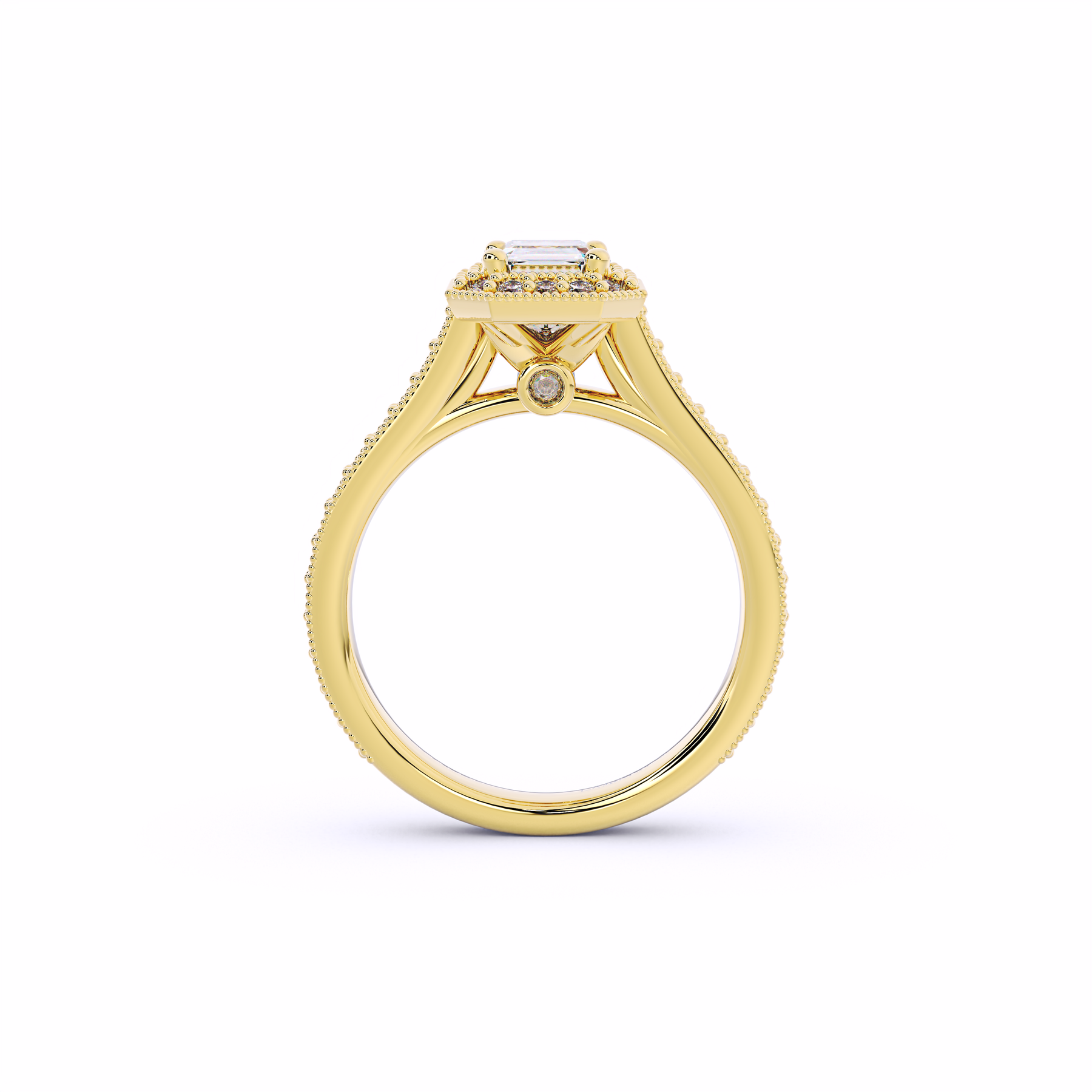 ELEMENT Emerald Cut Halo Engagement Ring