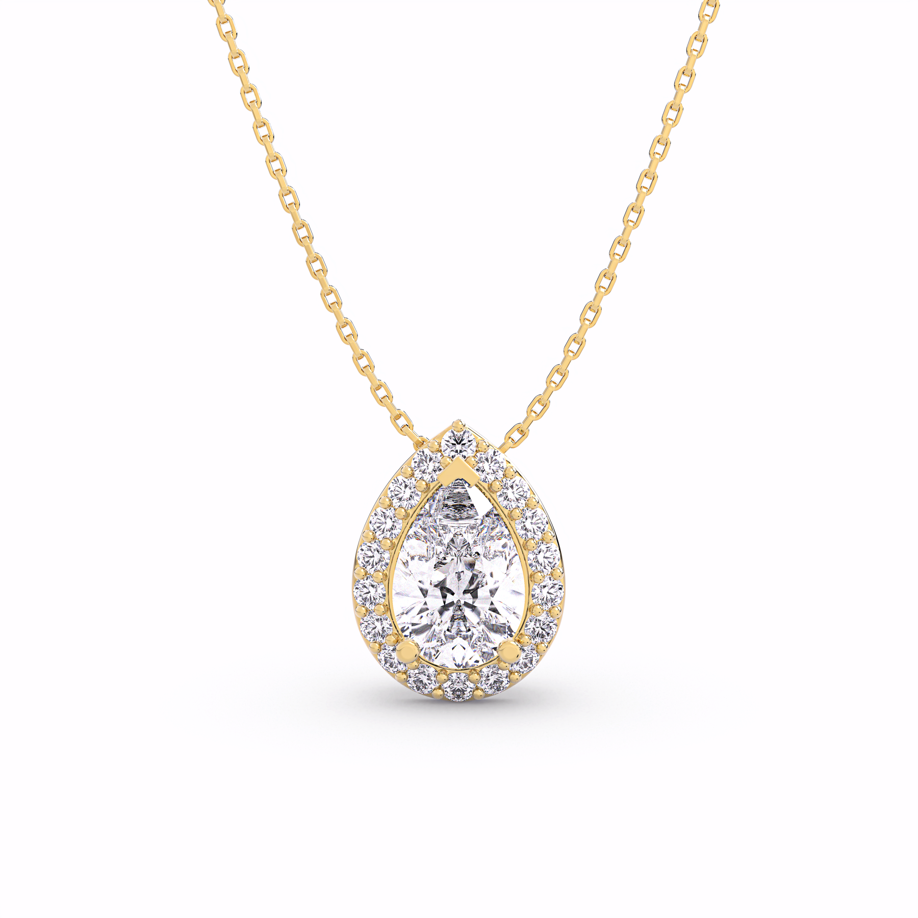 AMELIA Pear Lab Grown Diamond Halo Pendant