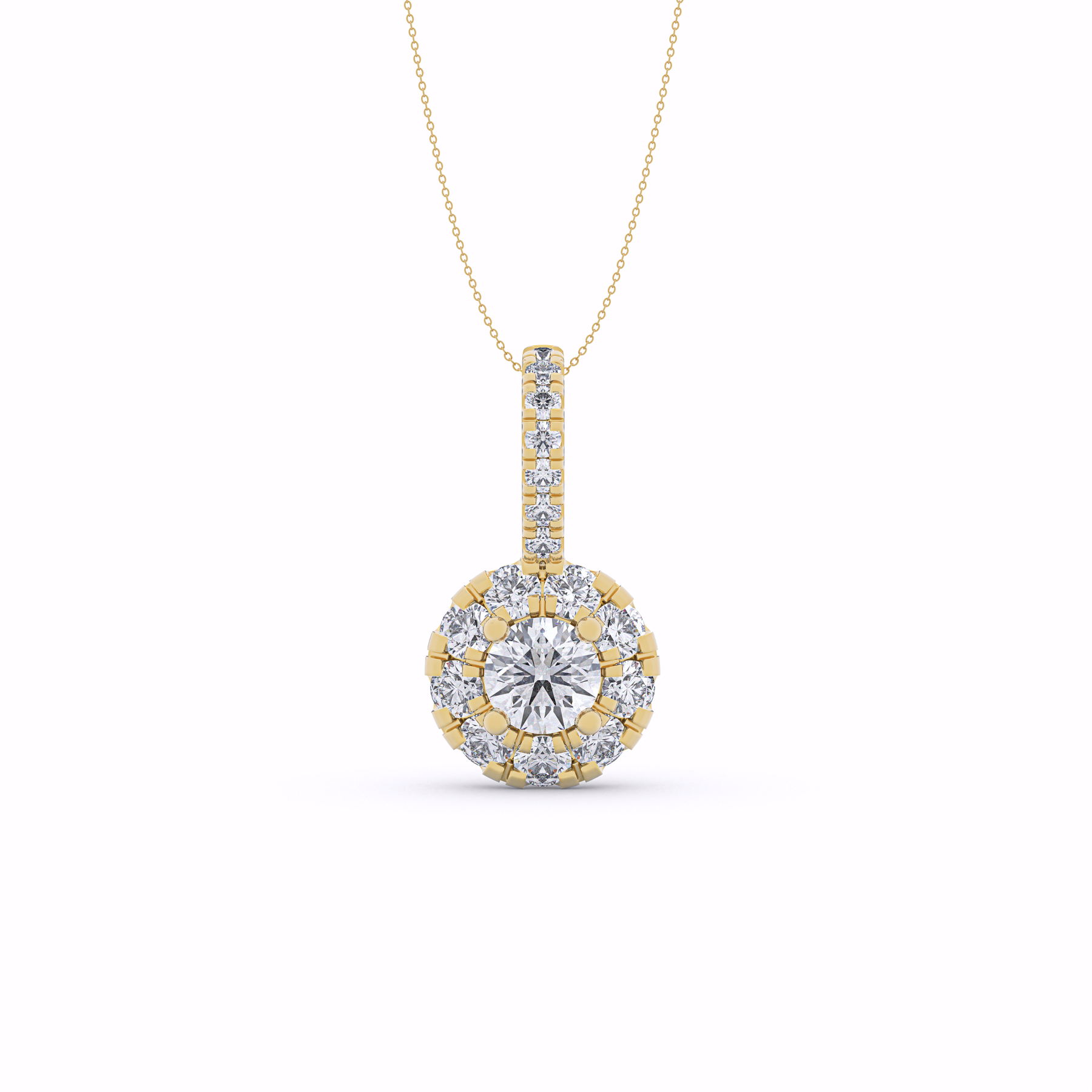 AVA Round Diamond Halo Pendant