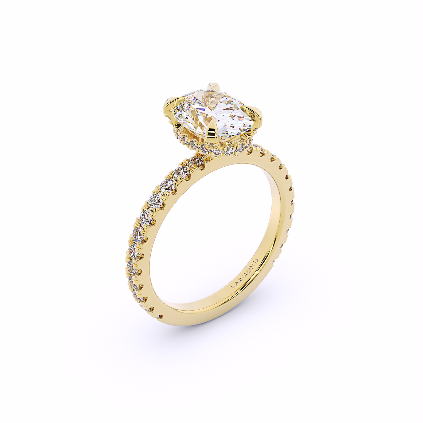 CLAUDIA Oval Hidden Halo Engagement Ring