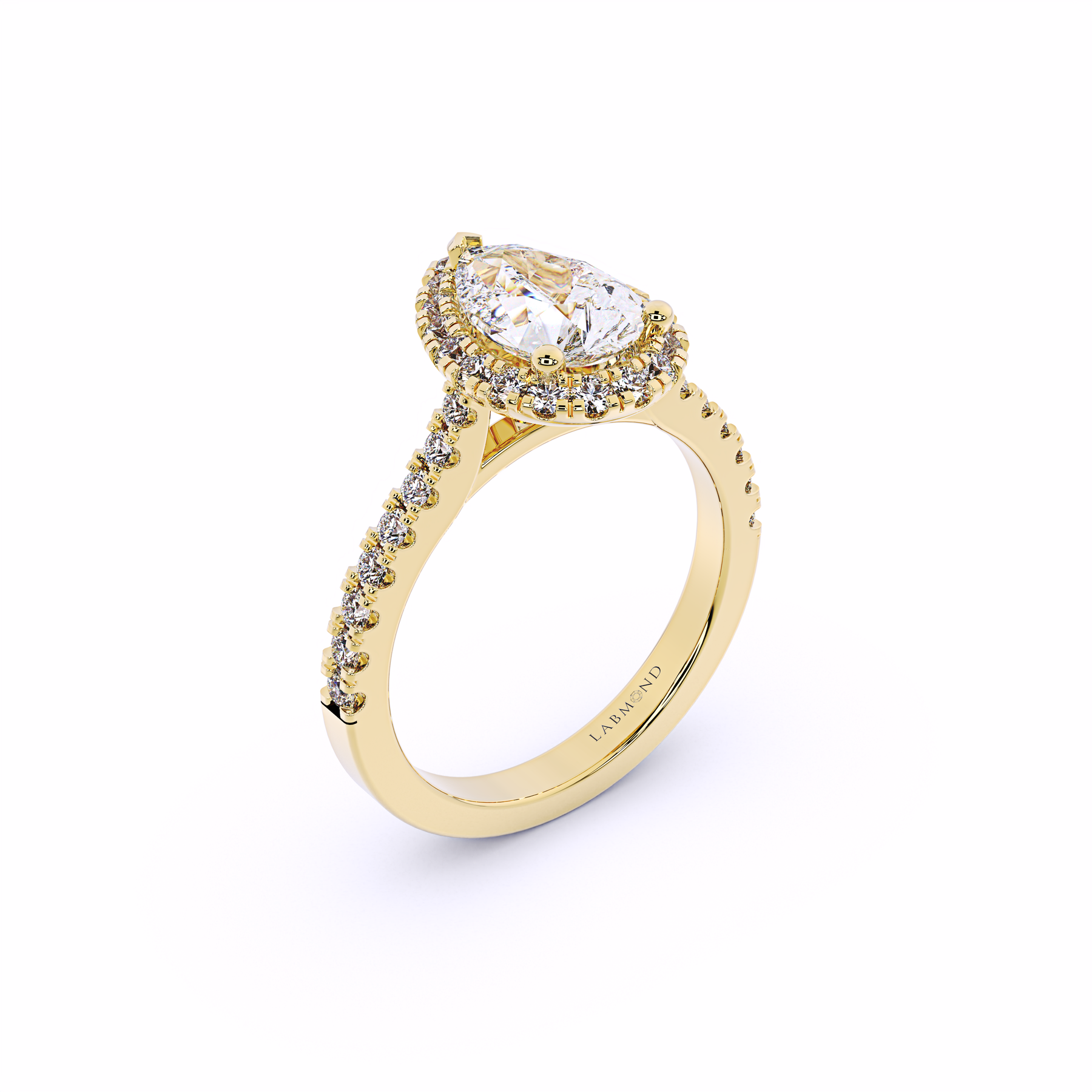 DAWN Pear Shape Halo Engagement Ring