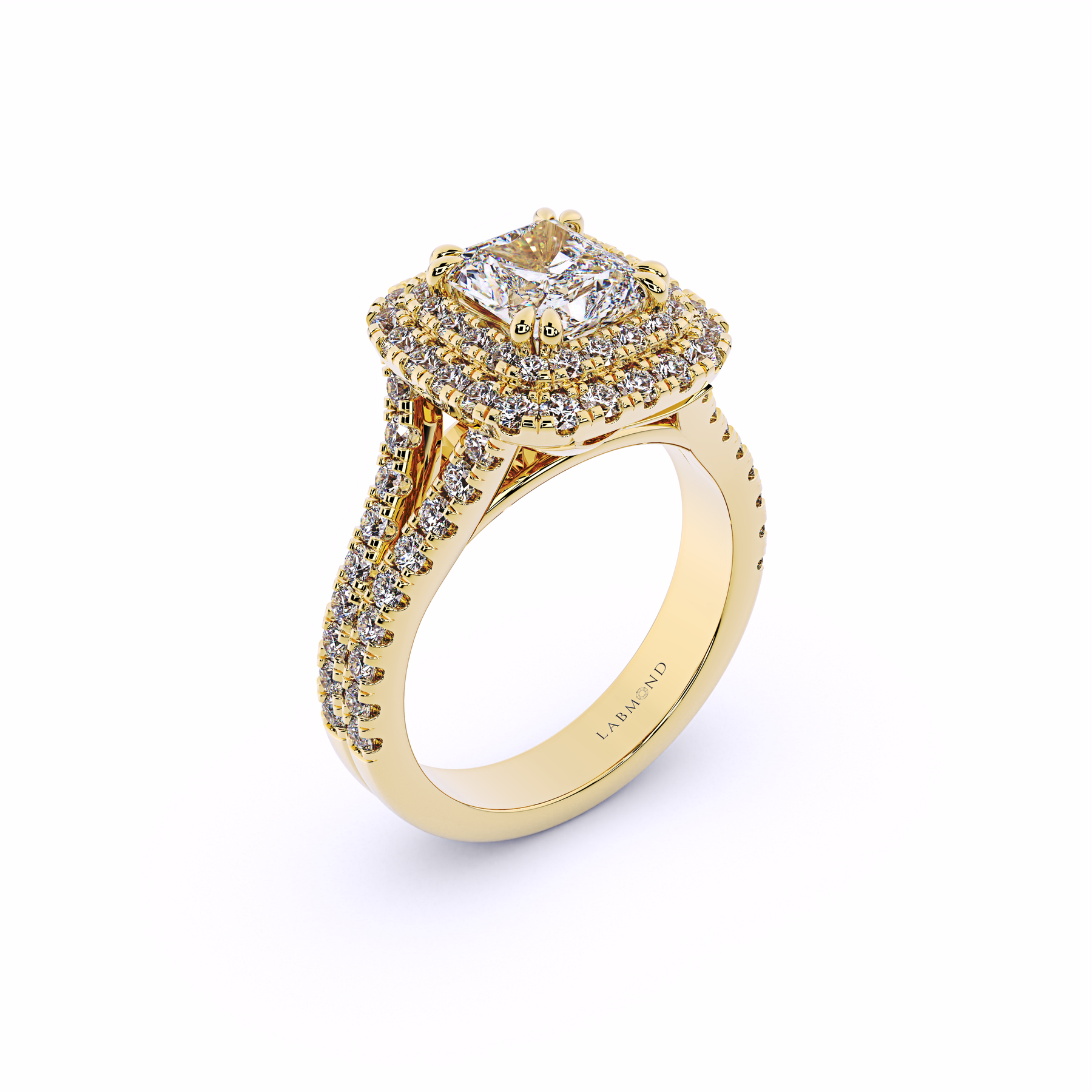 DESTINY Princess Cut Engagement Ring Double Halo