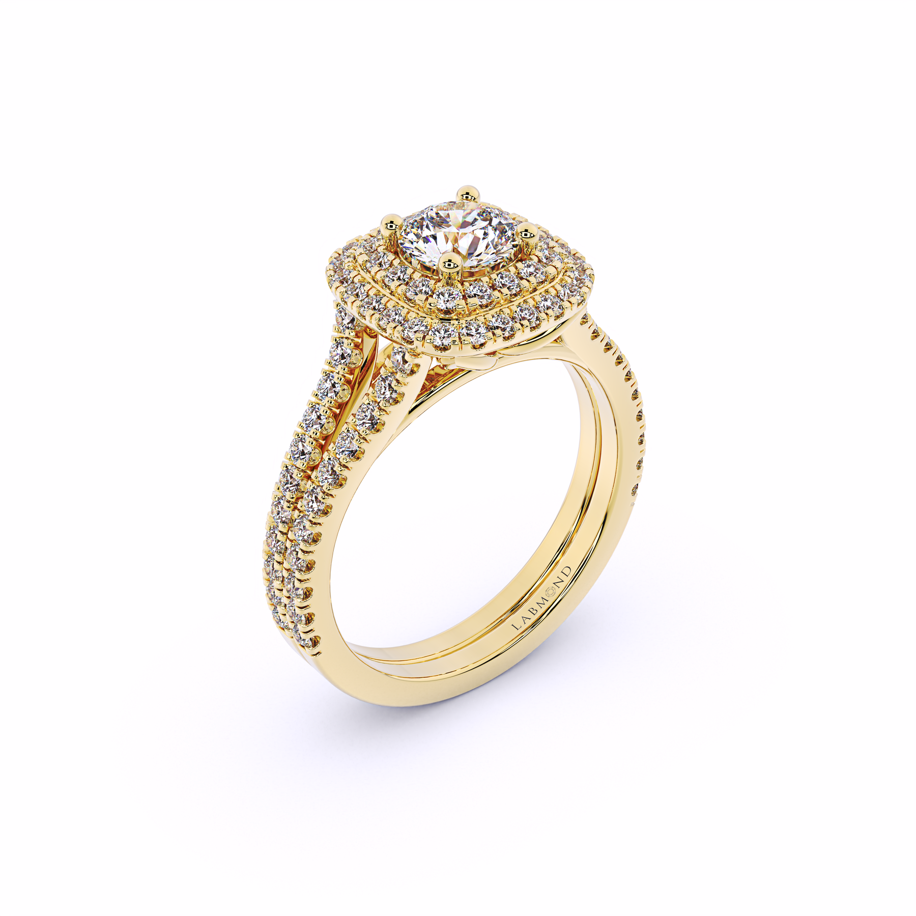 DESTINY Round Double Halo Engagement Ring