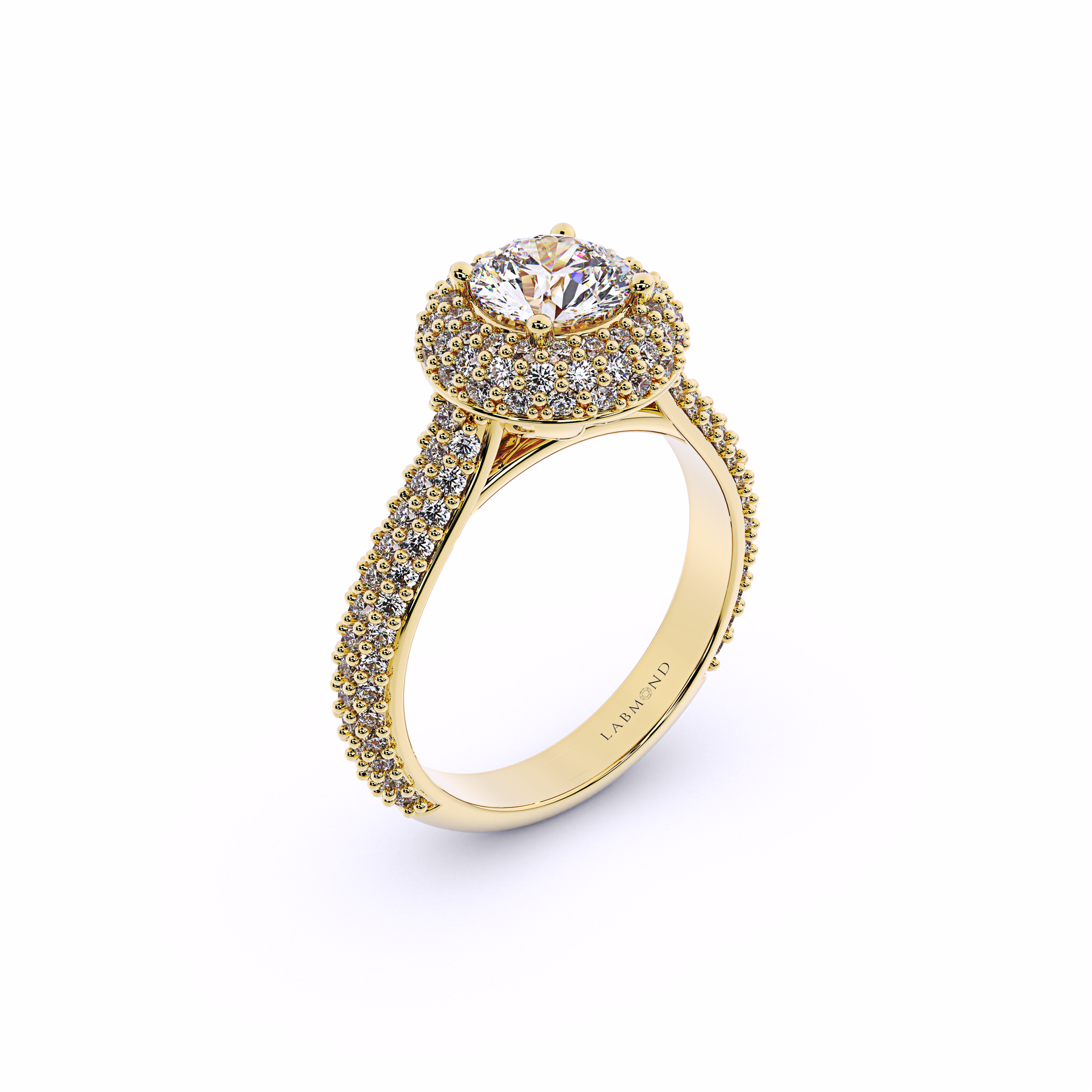 DIVERSION Round Waterfall Halo Engagement Ring