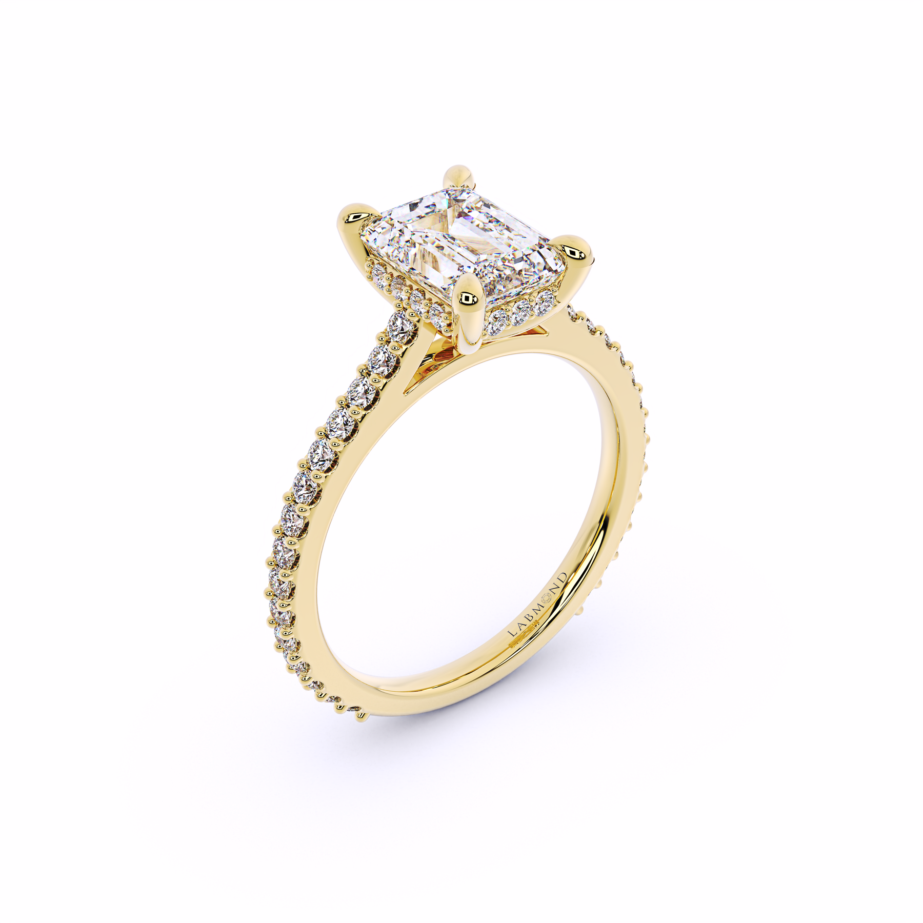 DUKE Emerald Cut Hidden Halo Engagement Ring