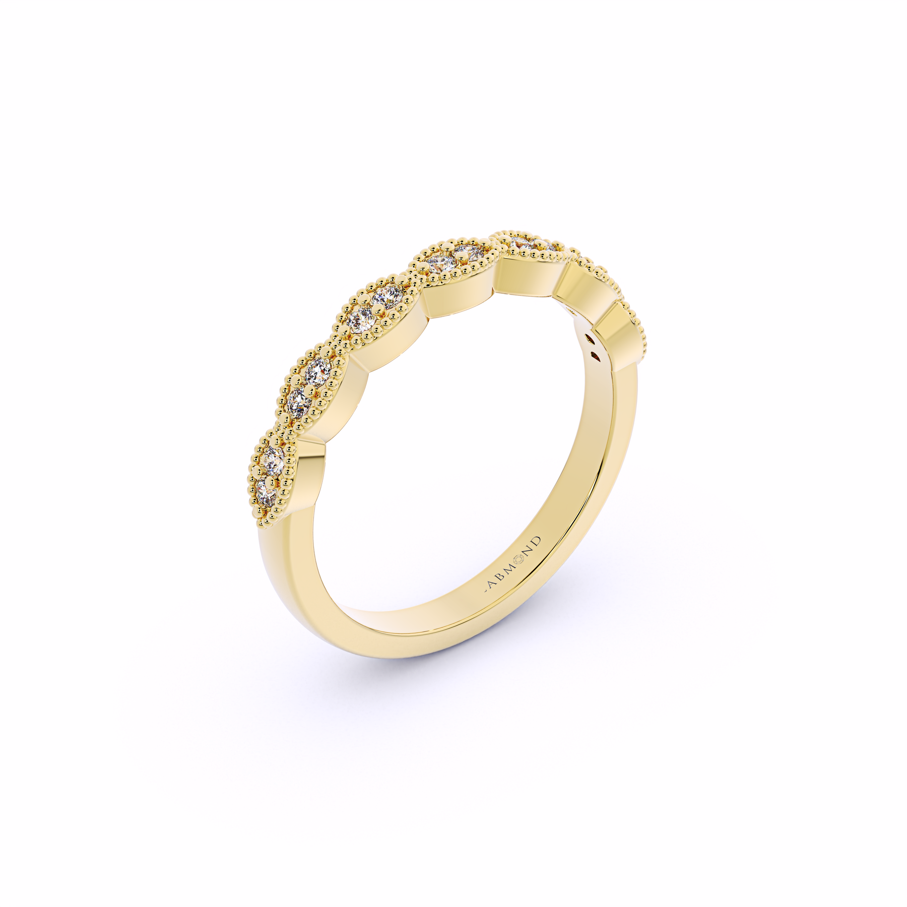 FANTASIA Marquise Shank Half Eternity Wedding Band