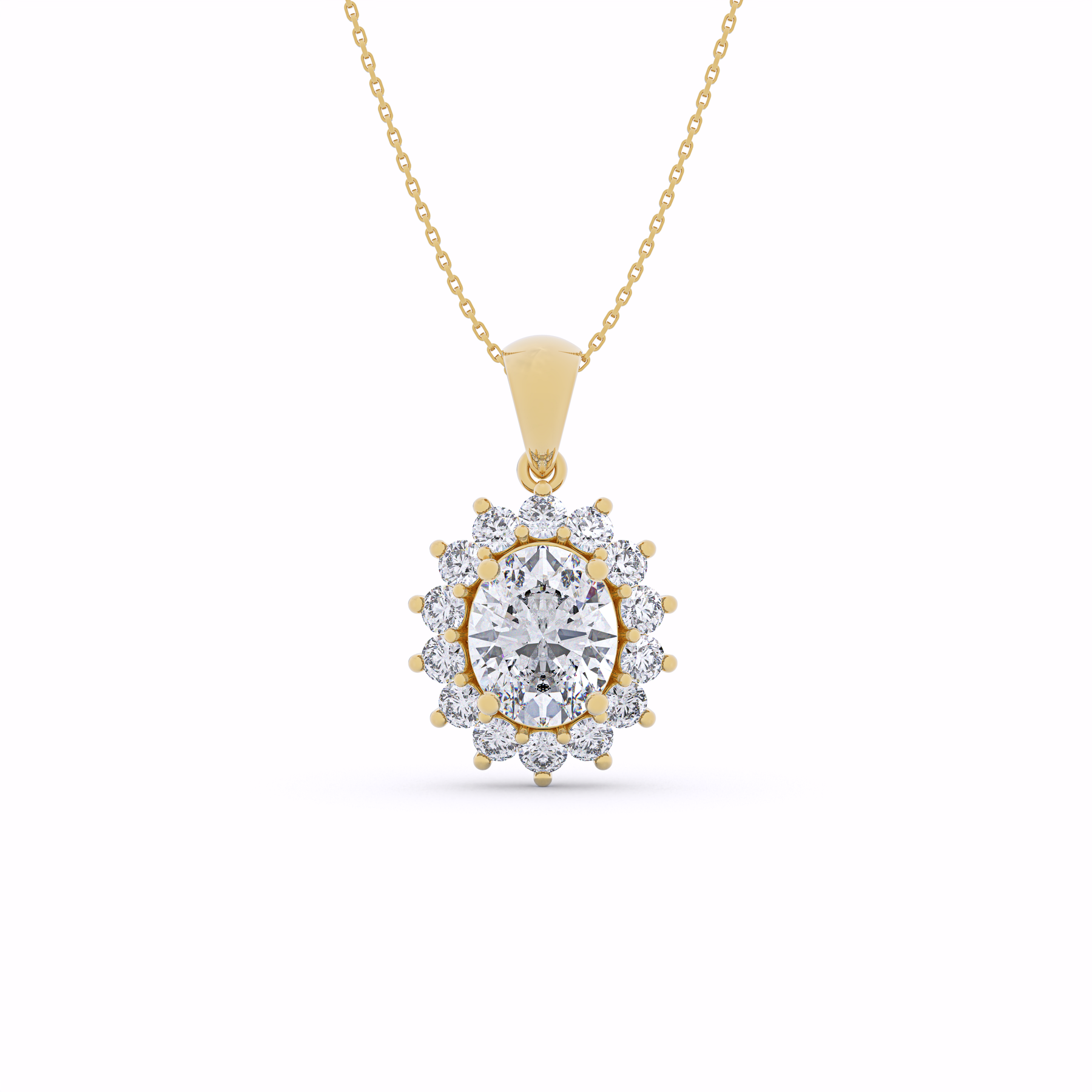 GRACE Lab-Grown Diamond Oval Halo Pendant
