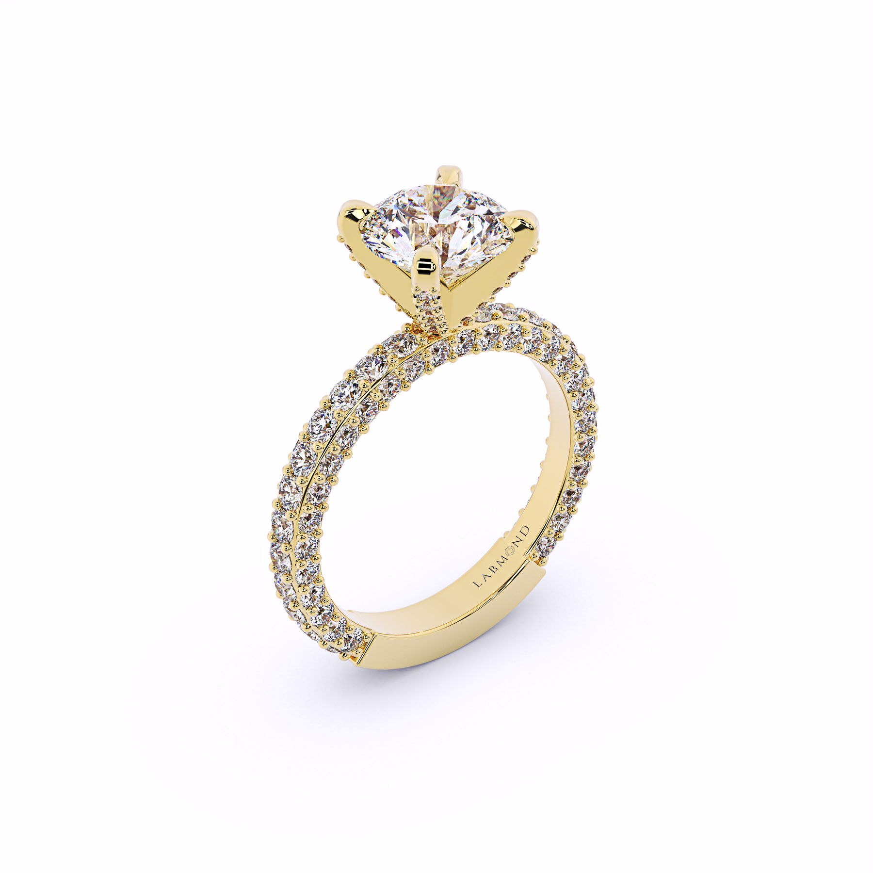 MANGUSTA Round Micro Pavé Solitaire Engagement Ring