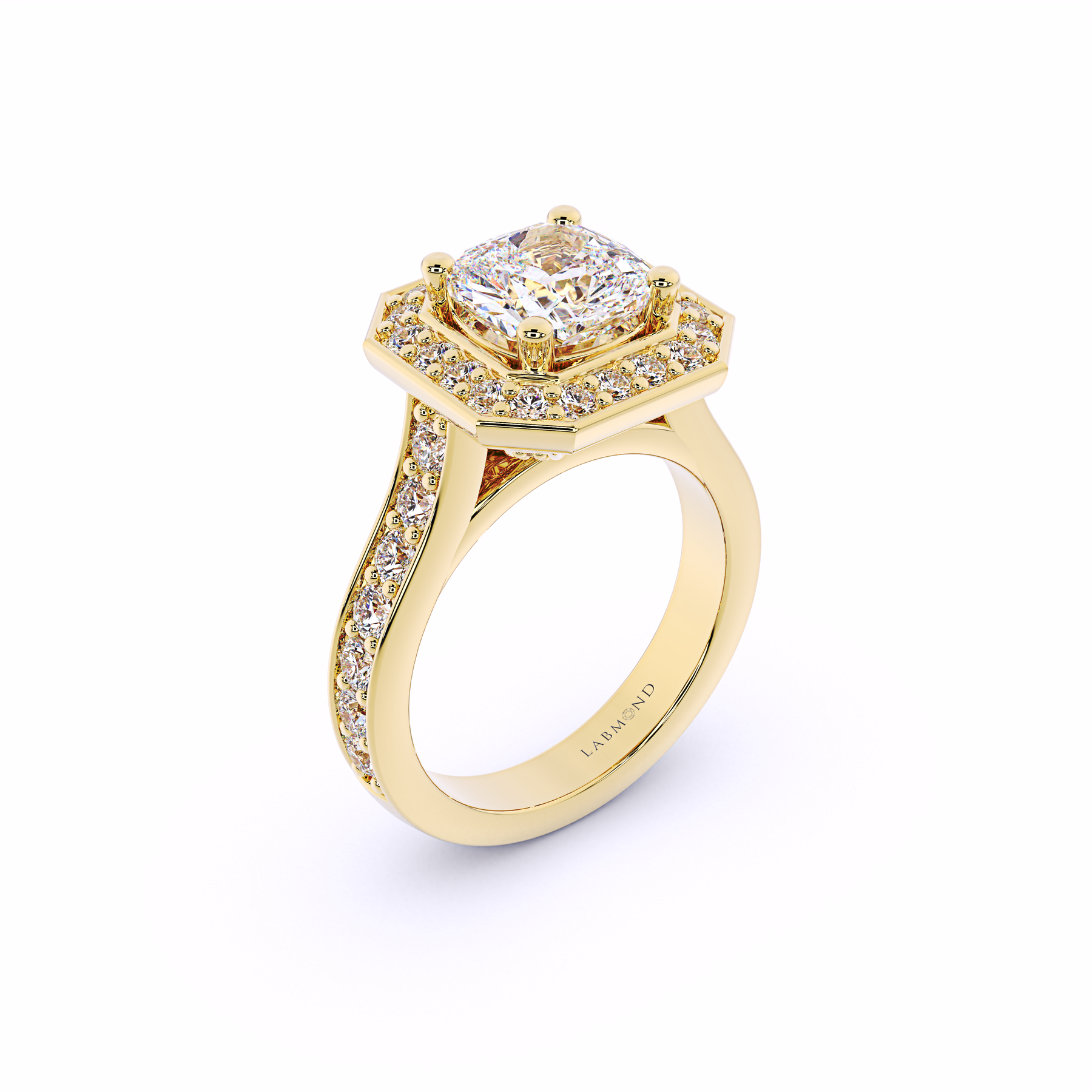 OCTAVE Cushion Comfort Halo Engagement Ring
