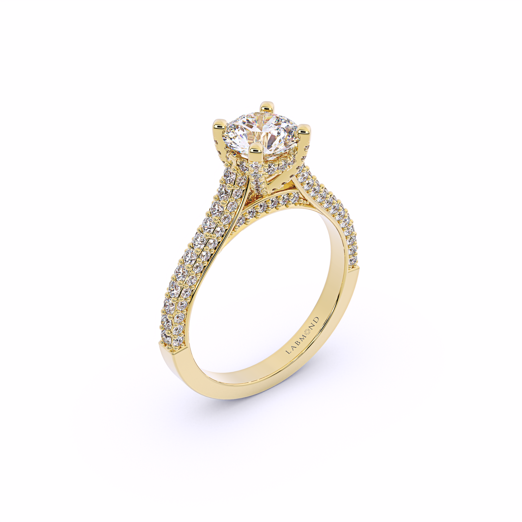 ODYSSEY Round with Under Halo Lab-Grown Diamond Ring