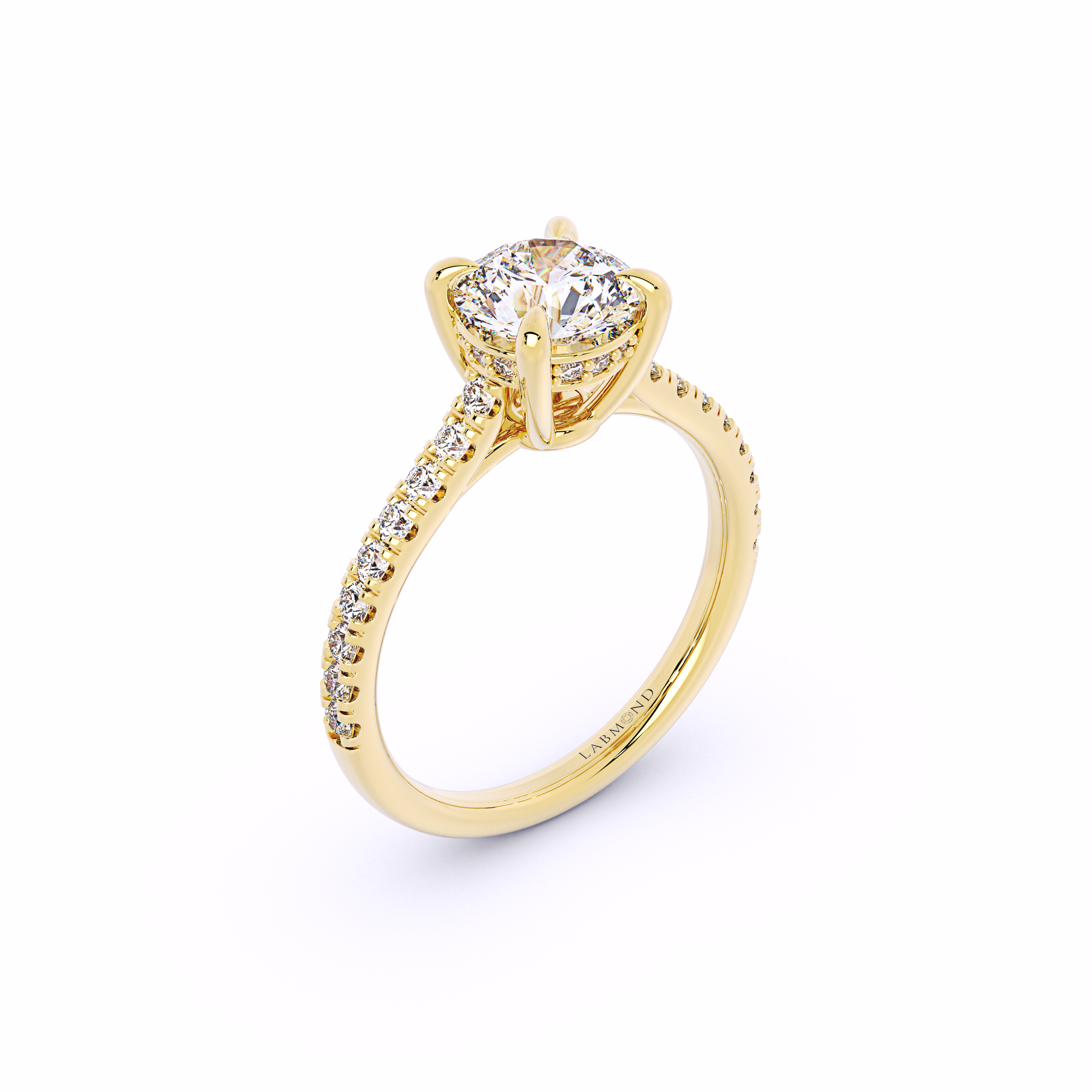 DUKE Round Cut Hidden Halo Engagement Rings