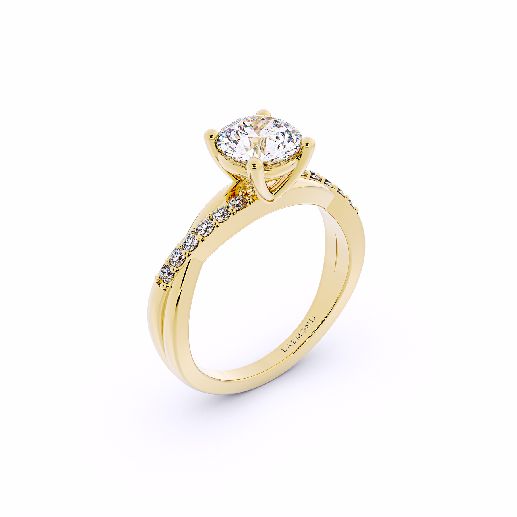 Semi-Twist Round Brilliant Cut Engagement Ring