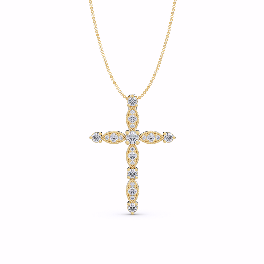 The Celestia Diamond Cross Pendant#Yellow_1