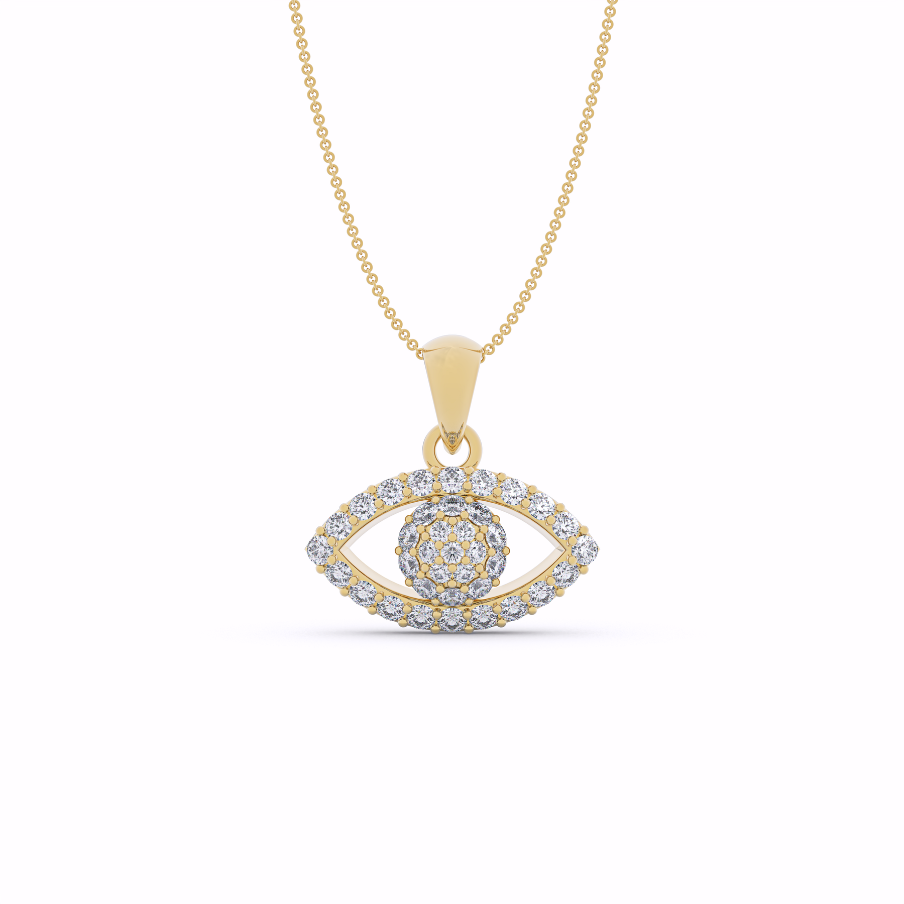 Sparkling Diamond Eye Pendant