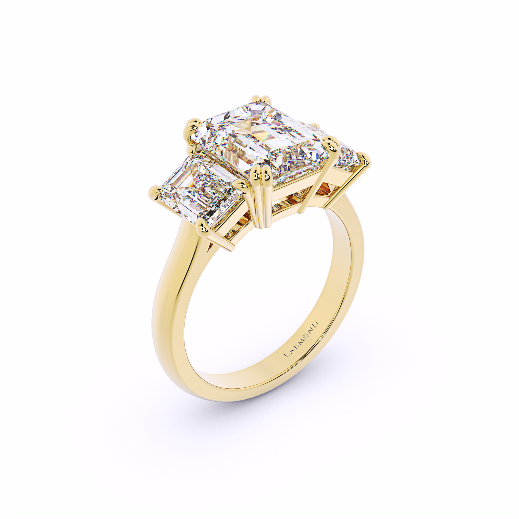 Trinity Emerald Cut Engagement Ring