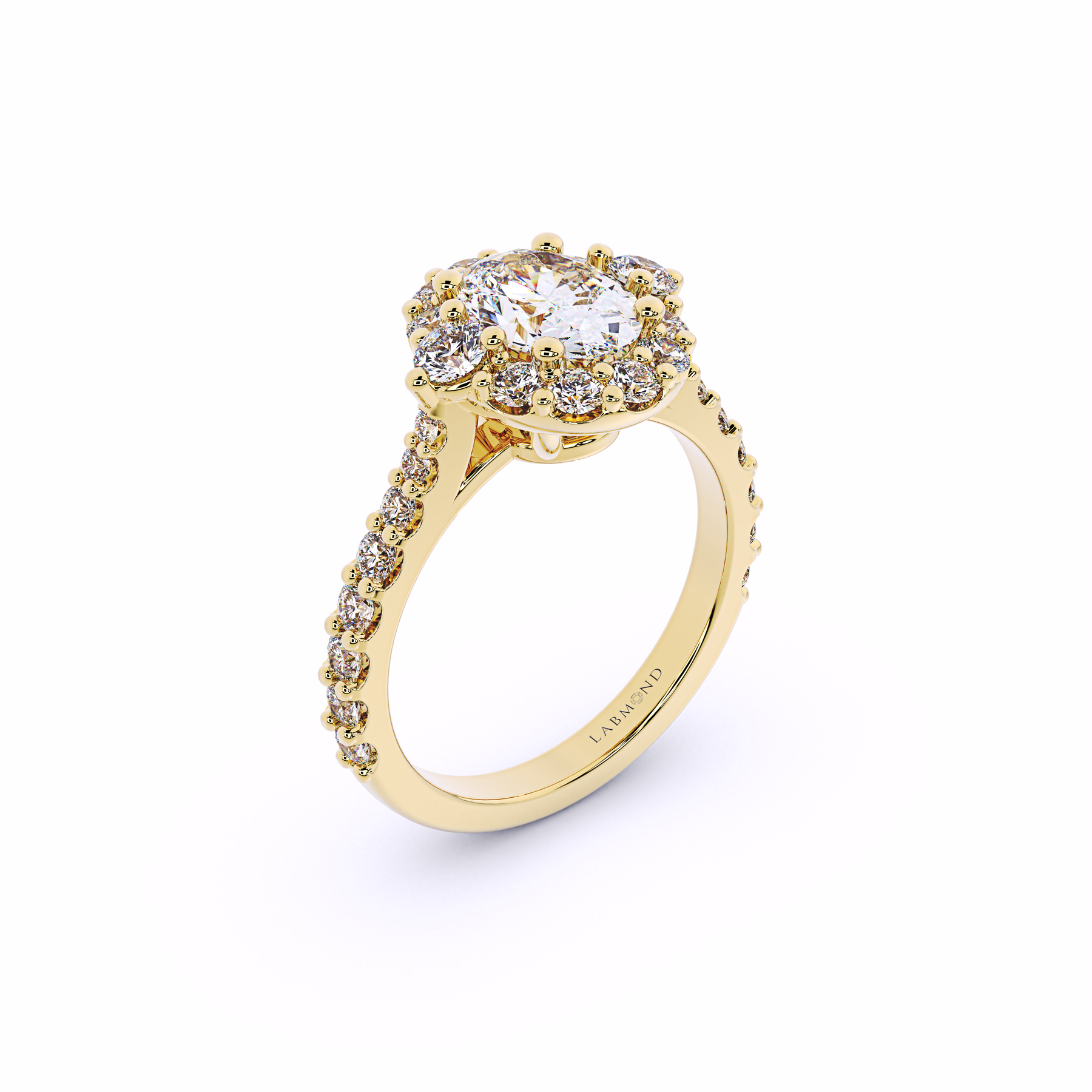 WONDER Oval Diamond Three Stone Engagement Ring